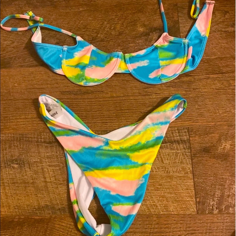 Tie Dye High Leg Bikini S